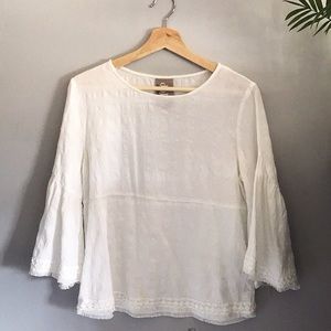Anthropologie Dolan White Bell Sleeve